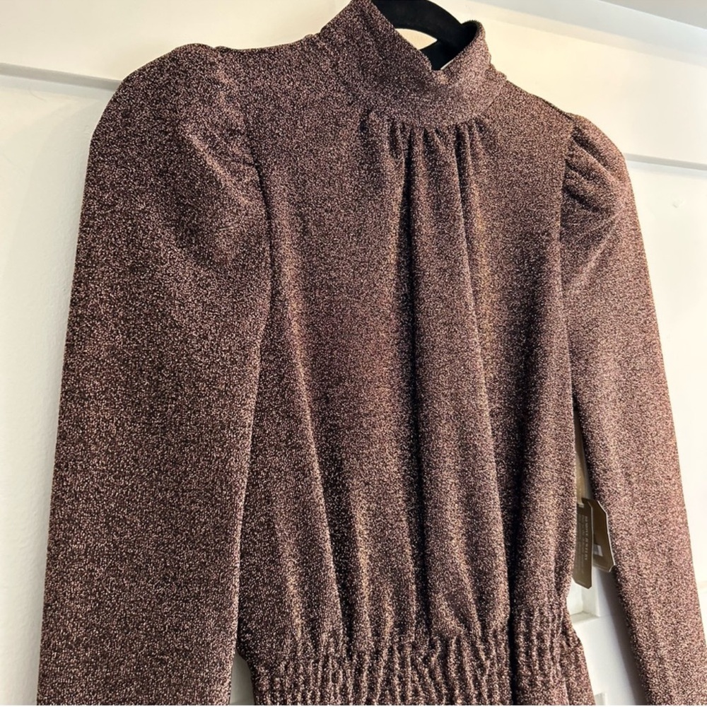 Large Ryegrass High Neck Long Sleeve Dress - Picture 10 of 13